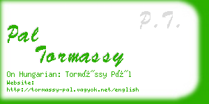 pal tormassy business card